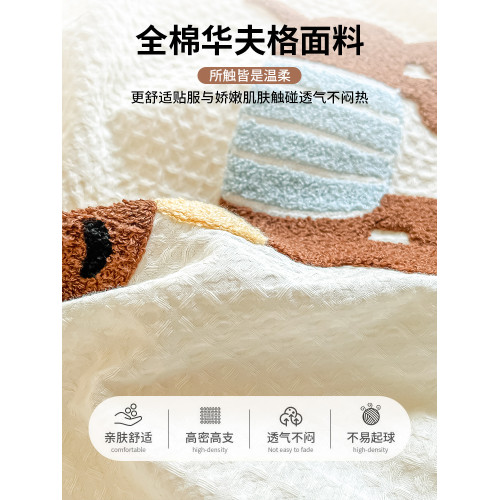 卡通小狗華夫格全棉床笠純棉2025新款四季通用床墊套兒童床罩床套
