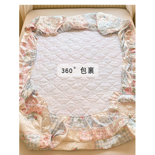 花邊款全棉夾棉床笠單件防滑純棉床罩蓆夢思床墊套防滑床罩1.8m床
