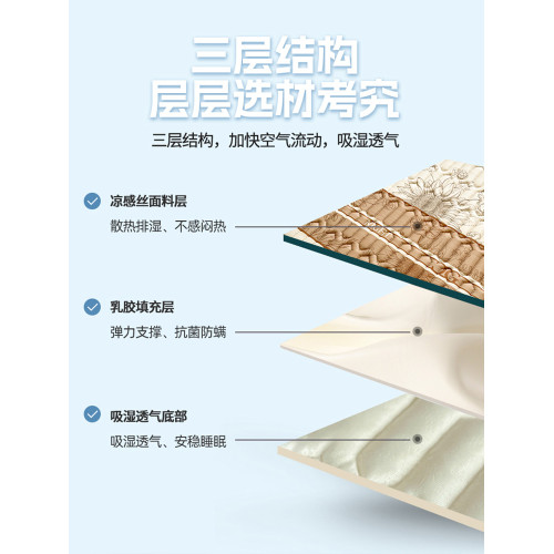 A類冰絲乳膠涼蓆三件套床笠款2025年新款涼感絲夏被四件套可機洗
