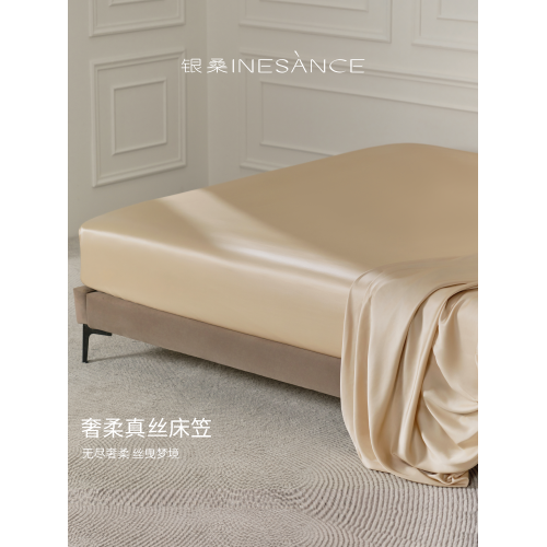 銀桑INESANCE22姆米重磅6A真絲床包高級100%桑蠶絲純色床墊罩床套