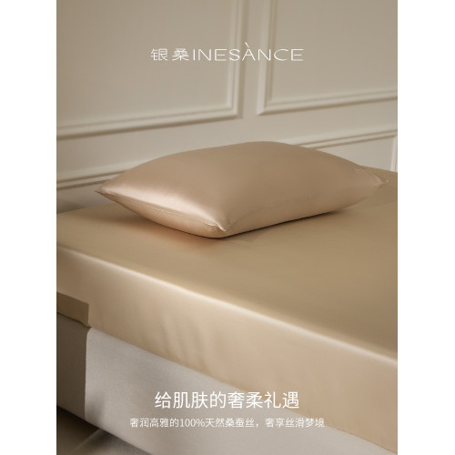銀桑INESANCE22姆米重磅6A真絲床笠高級100%桑蠶絲純色床墊罩床套