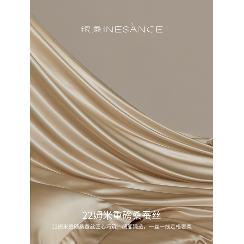 銀桑INESANCE22姆米重磅6A真絲床包高級100%桑蠶絲純色床墊罩床套