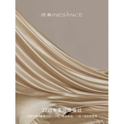 銀桑INESANCE22姆米重磅6A真絲床笠高級100%桑蠶絲純色床墊罩床套