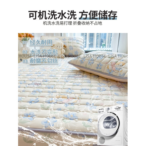 LISA7A抗菌水洗棉夾棉床笠單件2025新款四季兒童床套三件套床墊保