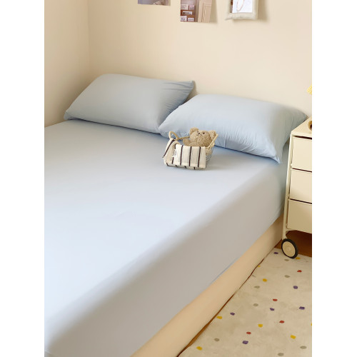 冰皮涼感丨夏季床包三件套 純色簡約床罩