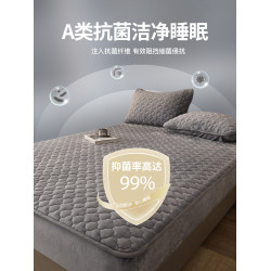 牛奶絨床笠夾棉床套罩加絨冬季加厚床墊秋冬天毛絨防滑床單三件套
