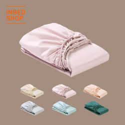 INBED全棉純色簡約床笠素色純棉全包圍雙人單人防滑固定北歐床罩