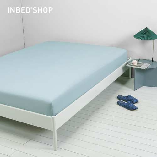 INBED全棉純色簡約床笠素色純棉全包圍雙人單人防滑固定北歐床罩
