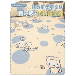 玉桂狗純棉床笠單件全棉學生宿舍床墊套床罩三件套兒童女全包床單