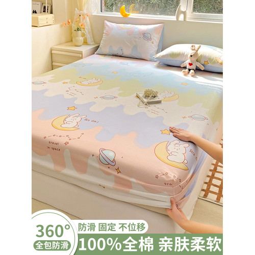 夏季純棉床笠單件全棉床罩蓆夢思床墊套兒童防滑枕套床單人三件套