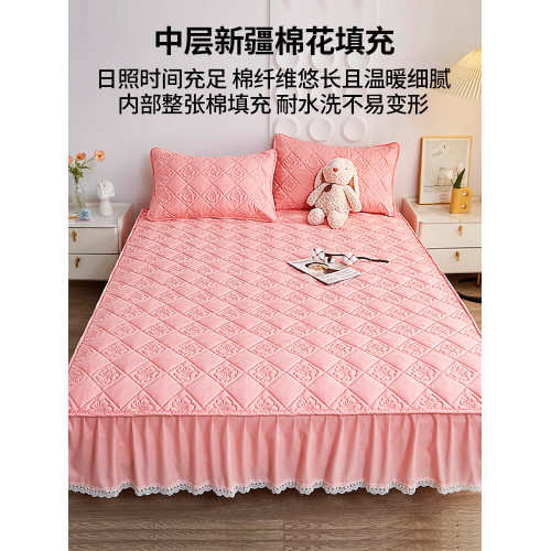 品牌夾棉床笠罩帶裙邊二合一隔髒2025新款四季通用墊套乳膠加厚單