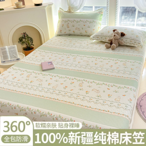 純棉床笠100全棉床罩2025新款單件蓆夢思床墊防滑固定床單防塵罩