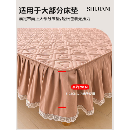 秋冬季牛奶絨花邊床笠床裙二合一公主風床簽加厚床罩床單2025新款