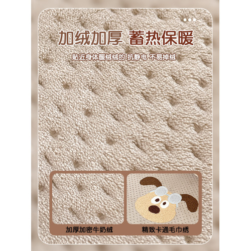 冬季加厚牛奶絨夾棉床笠單件加絨床套蓆夢思床墊套兒童珊瑚絨床單