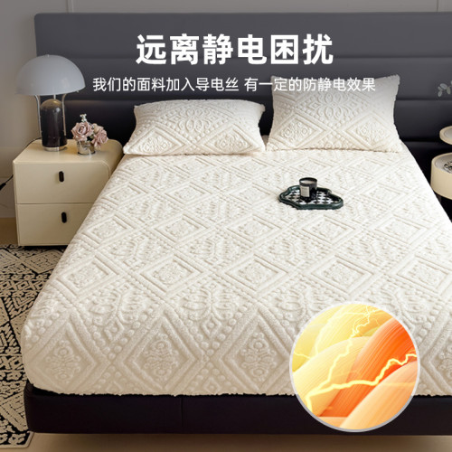 潔麗雅牛奶絨床笠單件珊瑚絨加厚加絨蓆夢思床墊罩套冬季2025新款