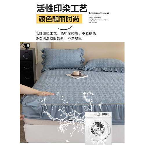2025春夏季新款花邊床笠單件床罩帶裙邊四季通用公主風夾棉床單人