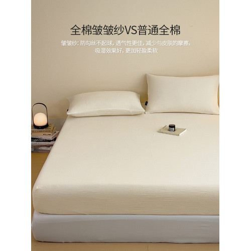 全棉雙層皺皺紗床笠純棉2025新款四季通用床罩A類蓆夢思床墊套單