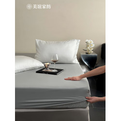 2025簡約60S蘭精天絲床笠款單件純色夏季冰絲裸睡床罩單件床單1.8