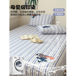 卡通純棉老粗布床笠單件加厚夏季全棉兒童涼感被單三件套全包床罩