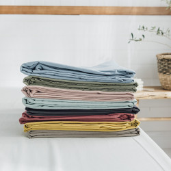 在耳邊全棉床單床包單件 水洗棉純色床罩床套純棉單雙人日式床品