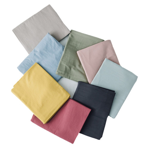 在耳邊全棉床單床包單件 水洗棉純色床罩床套純棉單雙人日式床品