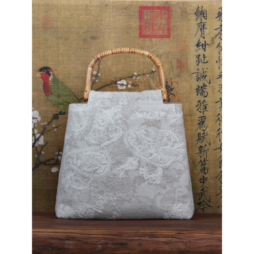 原創手工包輕奢古風刺綉棉麻文藝女包森系手提包復古漢服旗袍布包