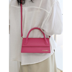 新款JAC歐美時尚玫紅色高級女包小方包休閒斜背手提包