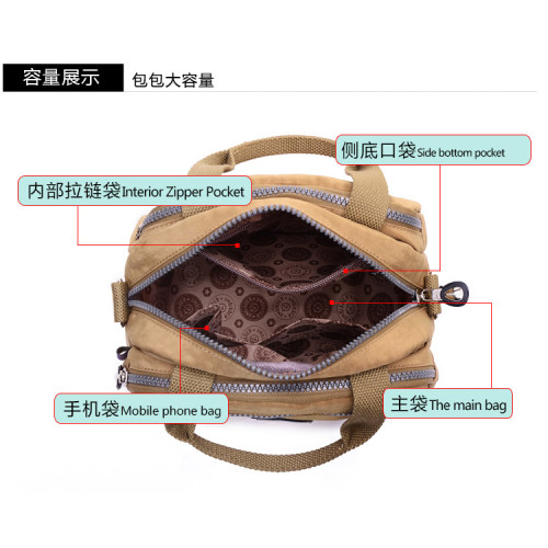 迷你小包新款時尚休閒防潑水尼龍布包多層次手提百搭單肩斜背女包