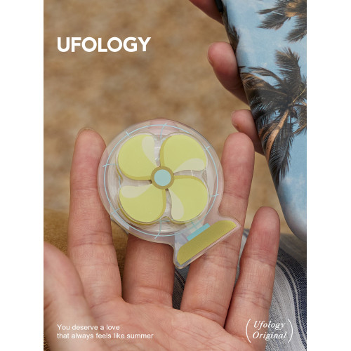 Ufology旋轉風扇蘋果手機支架新款個性原創小衆夏日手機支架氣囊