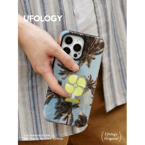 Ufology旋轉風扇蘋果手機支架新款個性原創小衆夏日手機支架氣囊