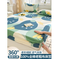 品牌100純棉老粗布床笠罩全包型床單件2025新款四季通用加厚墊套