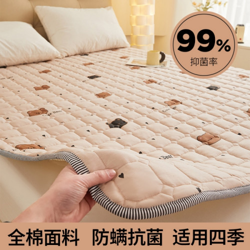 純棉防滑可機洗薄款床褥子可折曡軟墊家用夏季全棉床單床墊保護墊