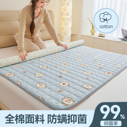 純棉防滑可機洗薄款床褥子可折曡軟墊家用夏季全棉床單床墊保護墊