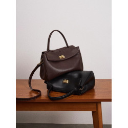 柔軟牛皮手提包女小號2025新款真皮復古包包女高級感單肩斜背女包