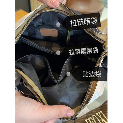 潮牌輕便斜後背包女包2025新款時尚印花牛津布單肩包休閒百搭餃子包