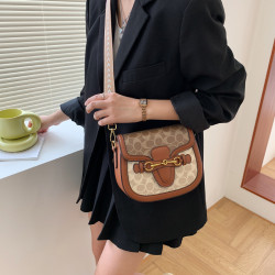 包包女2022新款潮時尚復古斜後背包韓版洋氣女包馬鞍包寬肩帶單肩