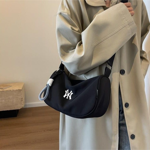 NY大容量帆布包女包時尚通勤單肩包枕頭包運動休閒百搭斜後背包腰包
