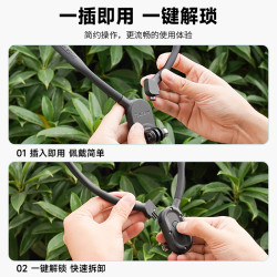 泰迅適用gopro13/12/11/10/9掛脖支架insta360運動相機矽膠SE掛脖手機支架釣魚騎行固定項圈支架