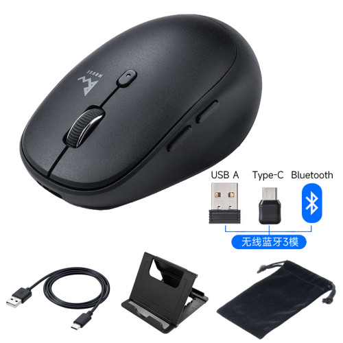 日本SANWA無線滑鼠3模藍牙+TypeC+USB充電靜音適用ipad手機蘋果