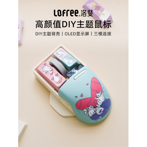 LOFREE洛斐小翹滑鼠貓咪無線三模藍牙辦公可愛女生筆記型電腦ipad