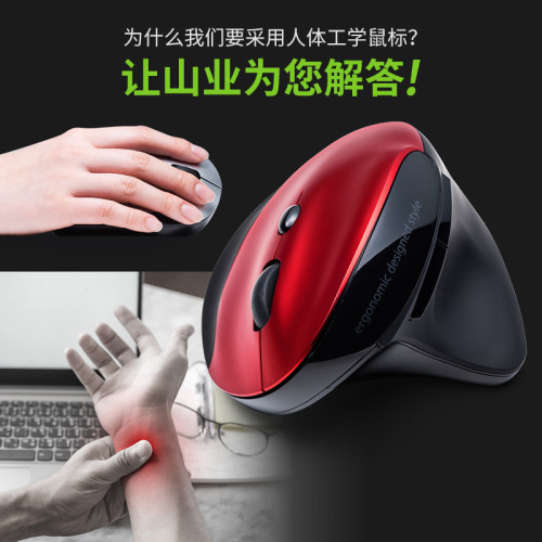 日本SANWA無線滑鼠充電男竪握人體工學靜音電腦辦公遊戯滑鼠女