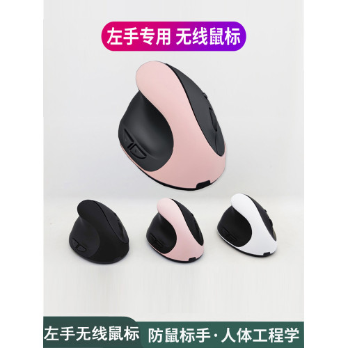 左手滑鼠無線左撇子專用垂直握式家用辦公有效預防滑鼠手小巧女生