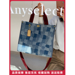 新潮小衆牛仔帆布大容量手提托特女包包時尚百搭高級感單肩斜後背包