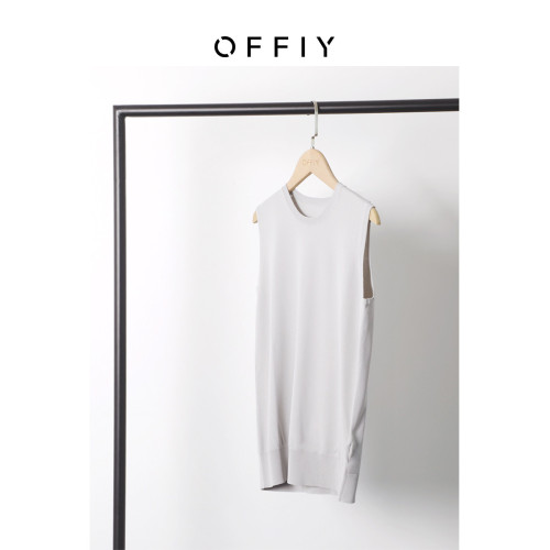 OFFIY-高貼合度精梳棉 春夏高階打底 圓領內搭百搭針織背心打底衫