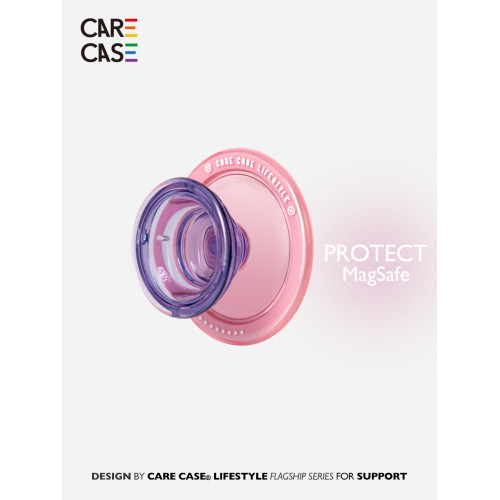 CARECASE 可替換式果凍磁吸手機支架  適用於磁吸手機殼  /氣囊伸縮/半透色  /墨黑色玫紫色黑藍色 /簡約個性