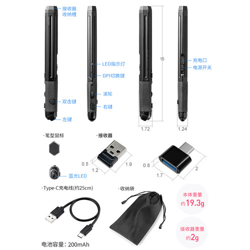 日本SANWA無線滑鼠藍牙3模充電typec筆型創意家用辦公電腦通用