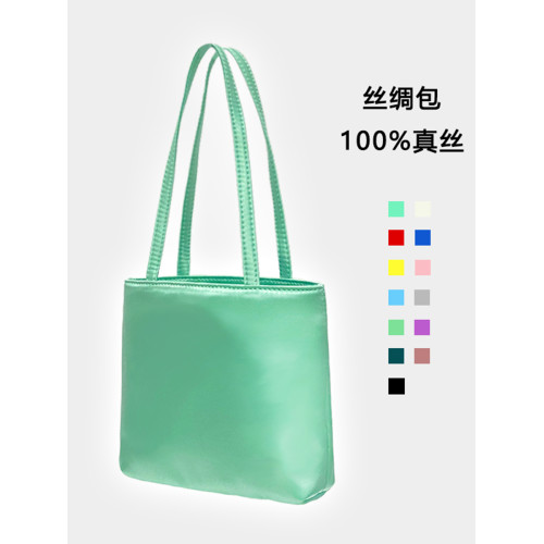 真絲綢包精緻高級小手包手提包手抓包手拿包手機女包包女款桑蠶絲