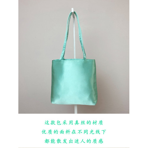 真絲綢包精緻高級小手包手提包手抓包手拿包手機女包包女款桑蠶絲
