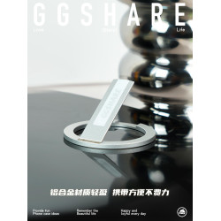 GGSHARE旋轉折曡圓形鋁合金磁吸手機支架2024新款桌面穩固magsafe磁吸支架可攜式多功能原創個性潮小衆高級感