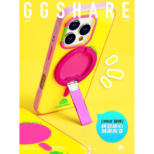 GGSHARE旋轉折曡圓形鋁合金磁吸手機支架2024新款桌面穩固magsafe磁吸支架可攜式多功能原創個性潮小衆高級感